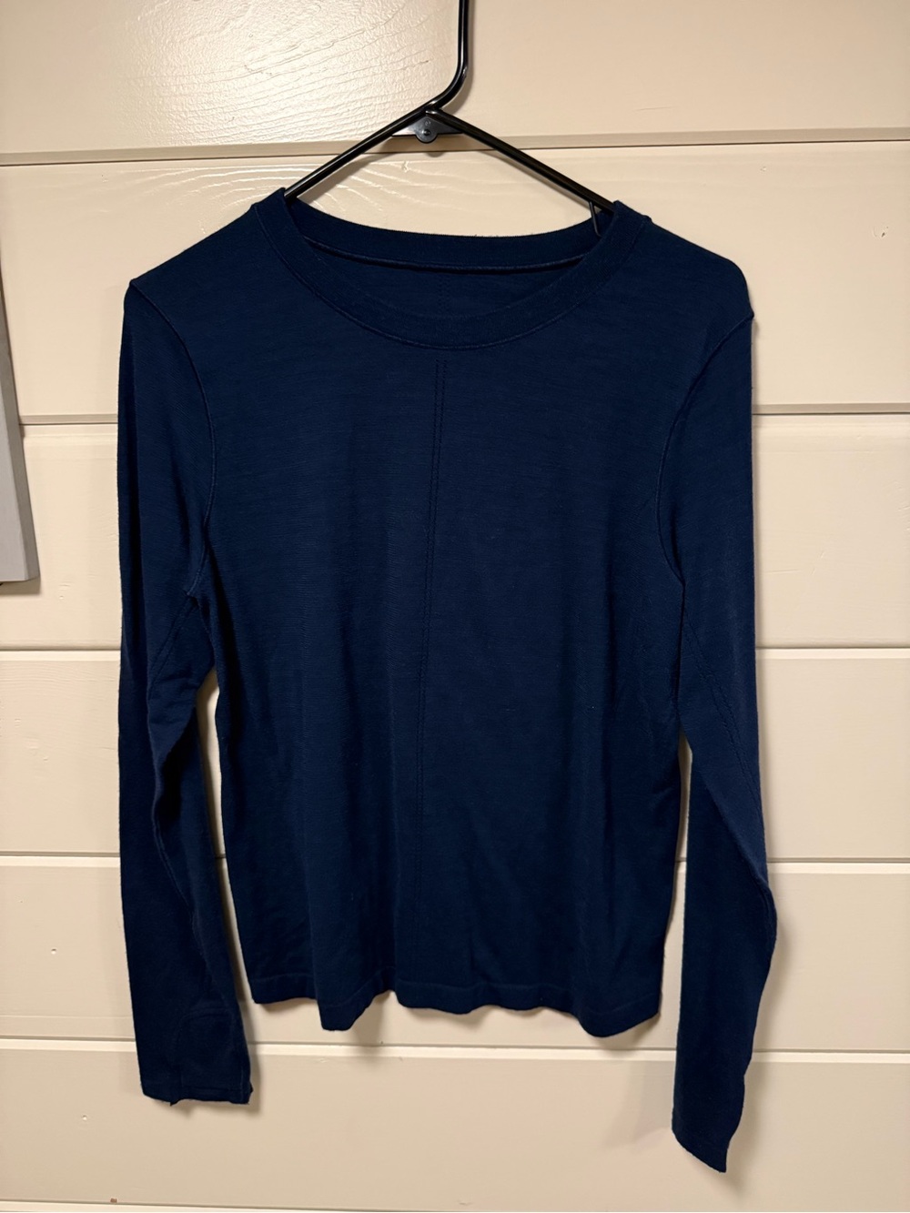 Athleta Long Sleeve Crewneck Top - Navy